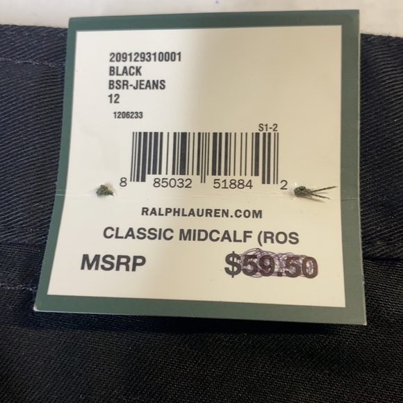 Ralph Lauren Jeans Company Black Cropped Pant Size 12 - Picture 6 of 8